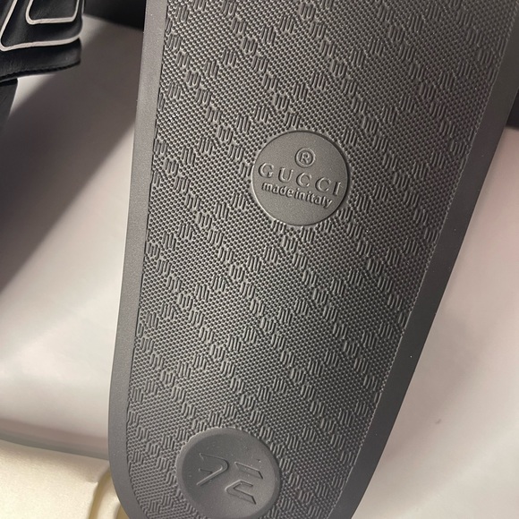 Gucci leather black slippers mens size US 6( Gucci size 6, women size US 8) new - Picture 11 of 16